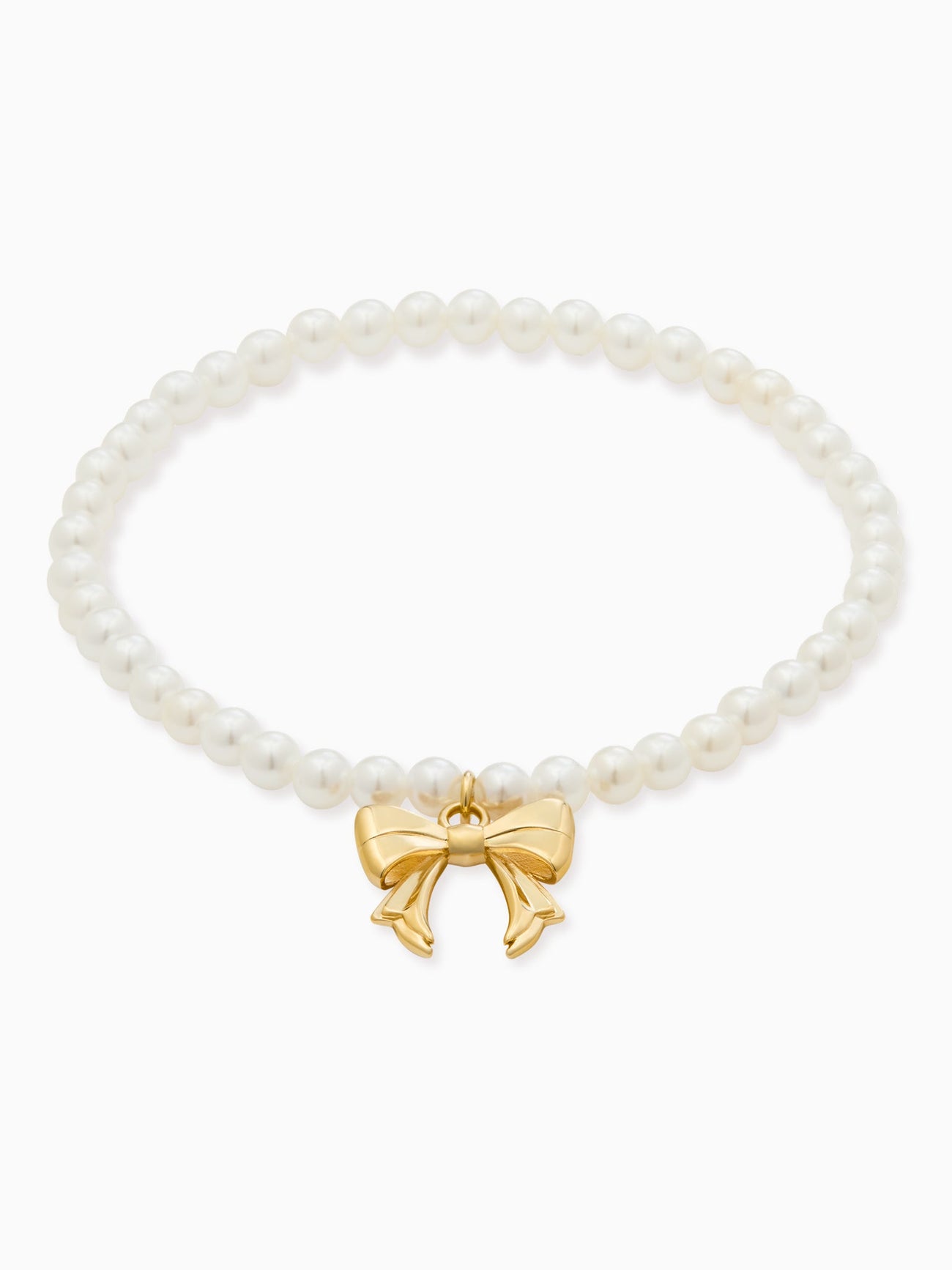 Theo Grace The Petite Pearl Bow Bracelet in Gold