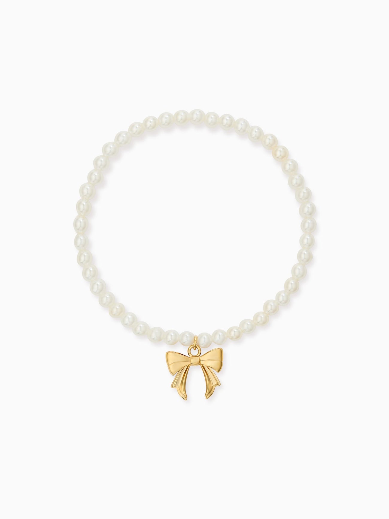 Theo Grace The Petite Pearl Bow Bracelet in Gold