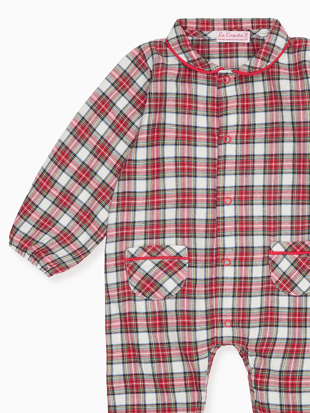 Ivory Tartan Navidad Baby Pyjamas