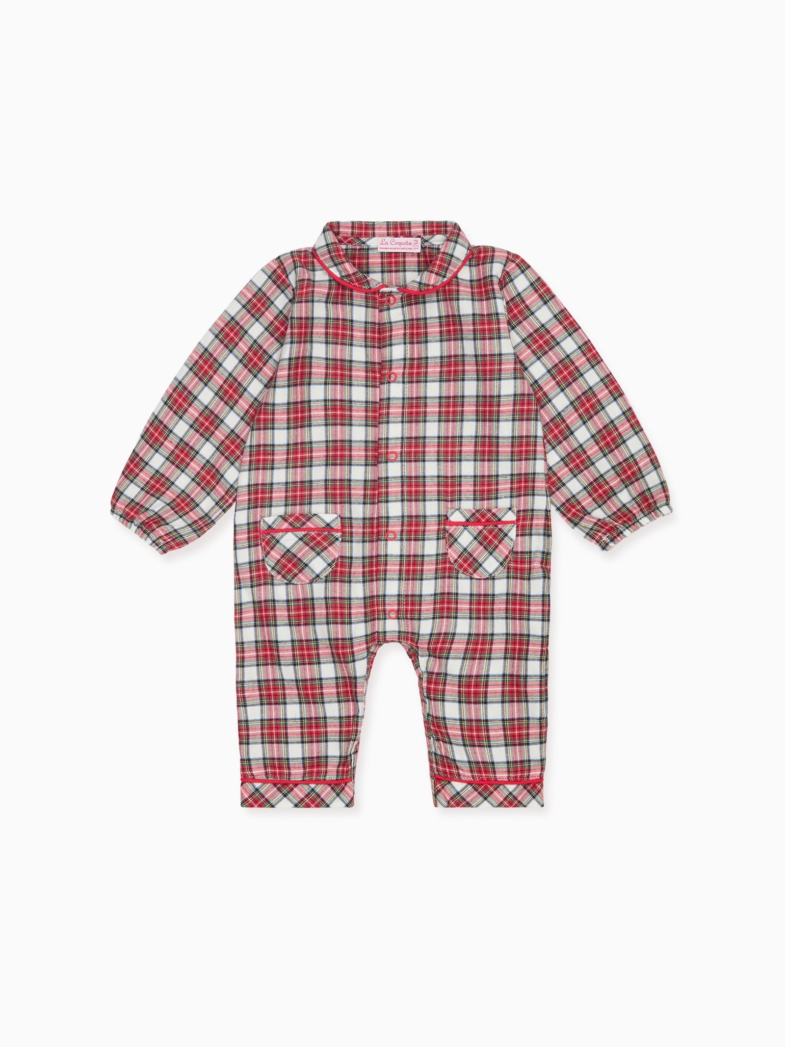 Ivory Tartan Navidad Baby Pyjamas