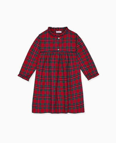 Red Tartan Navidad Girl Nightgown