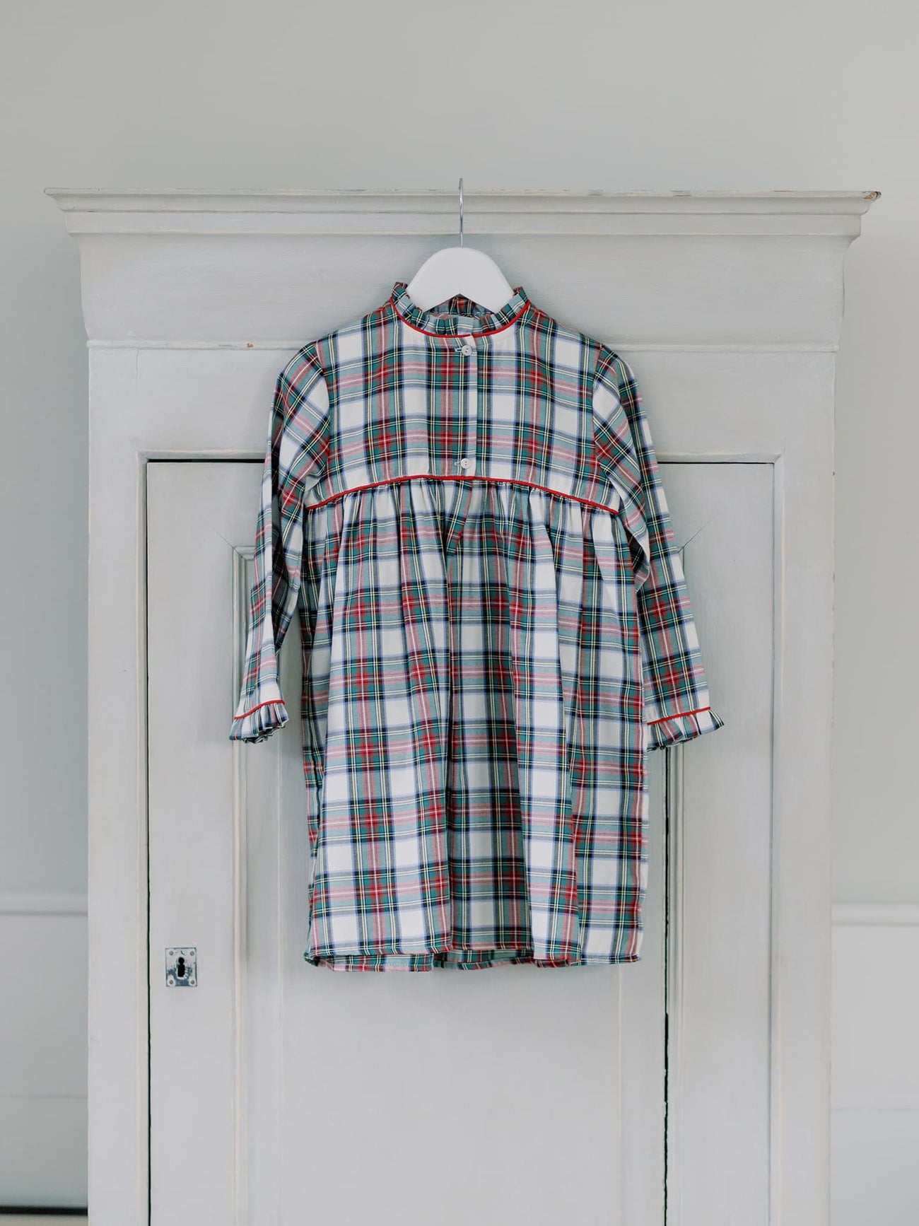 Ivory Tartan Navidad Girl Nightgown