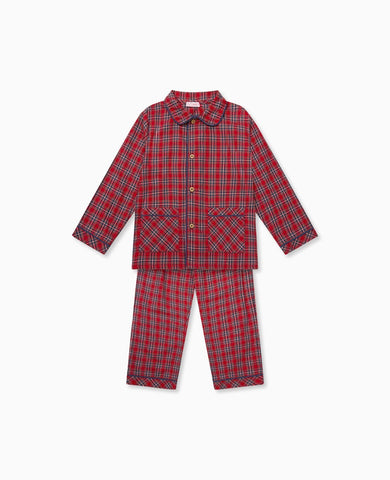 Red Tartan Navidad Kids Pyjamas