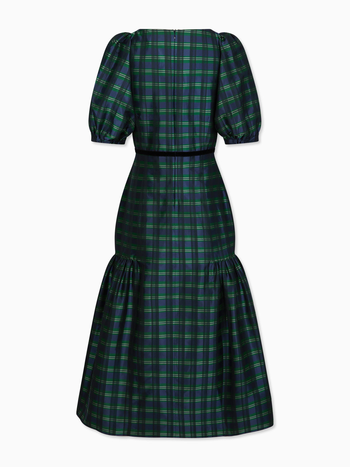 Navy Check Flavia Taffeta Womens Long Dress