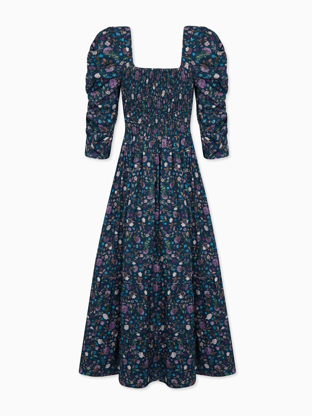 Navy Floral Ines Womens Long Dress