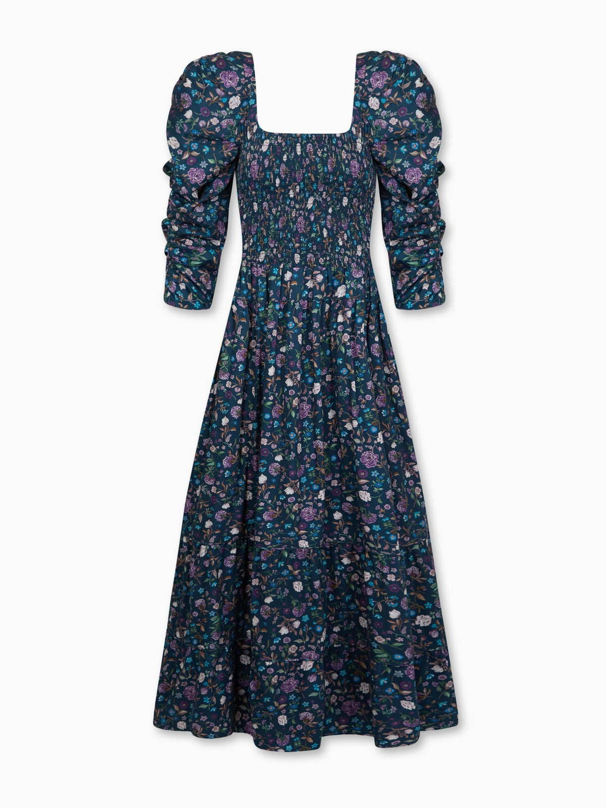 Navy Floral Ines Womens Long Dress