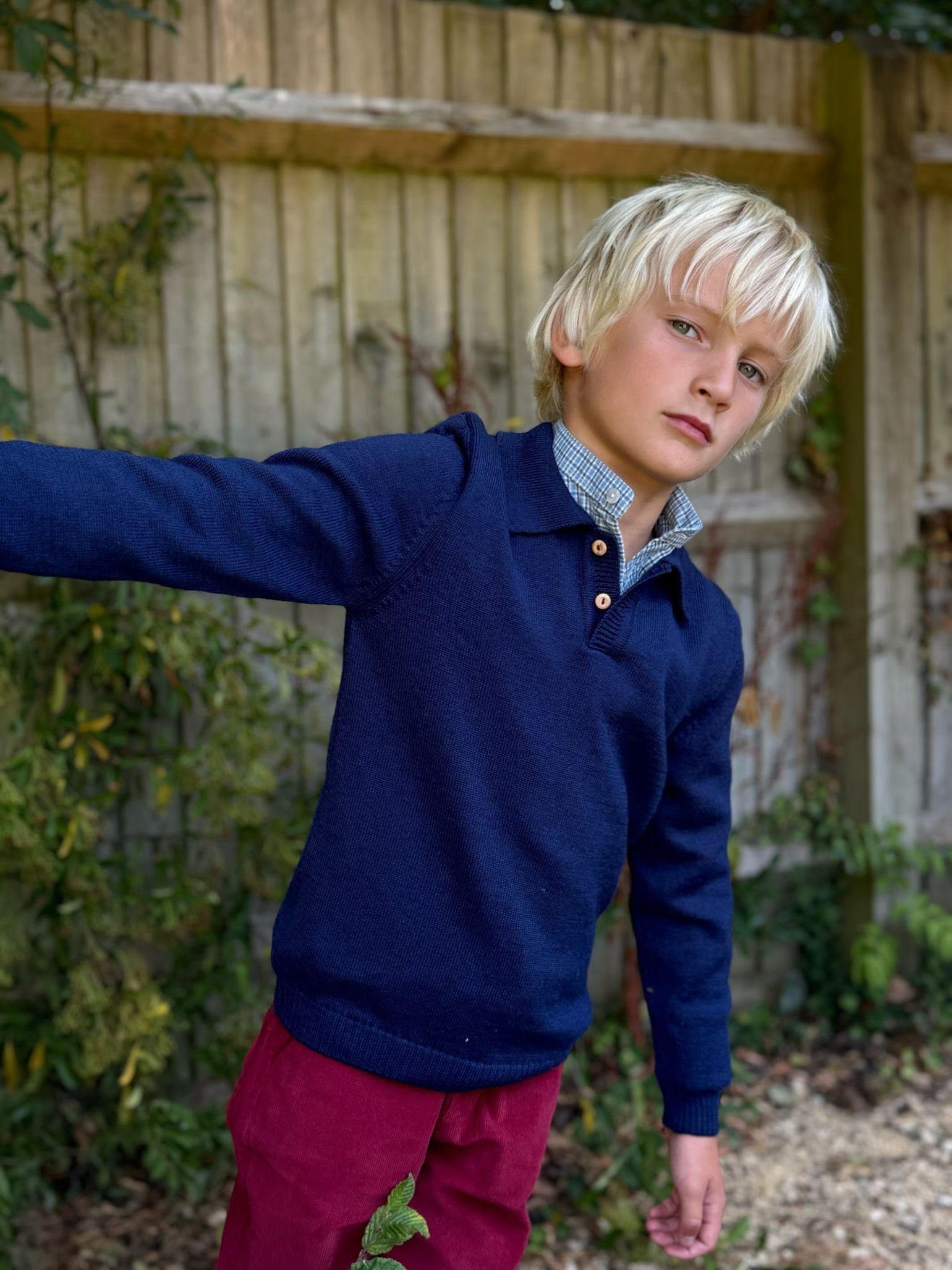 Navy Brio Merino Boy Jumper