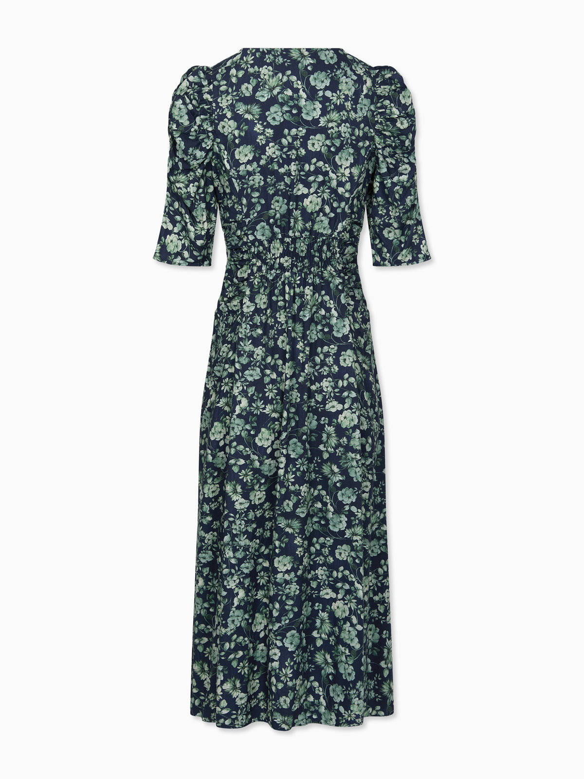 Navy & Green Floral Siena Womens Long Dress