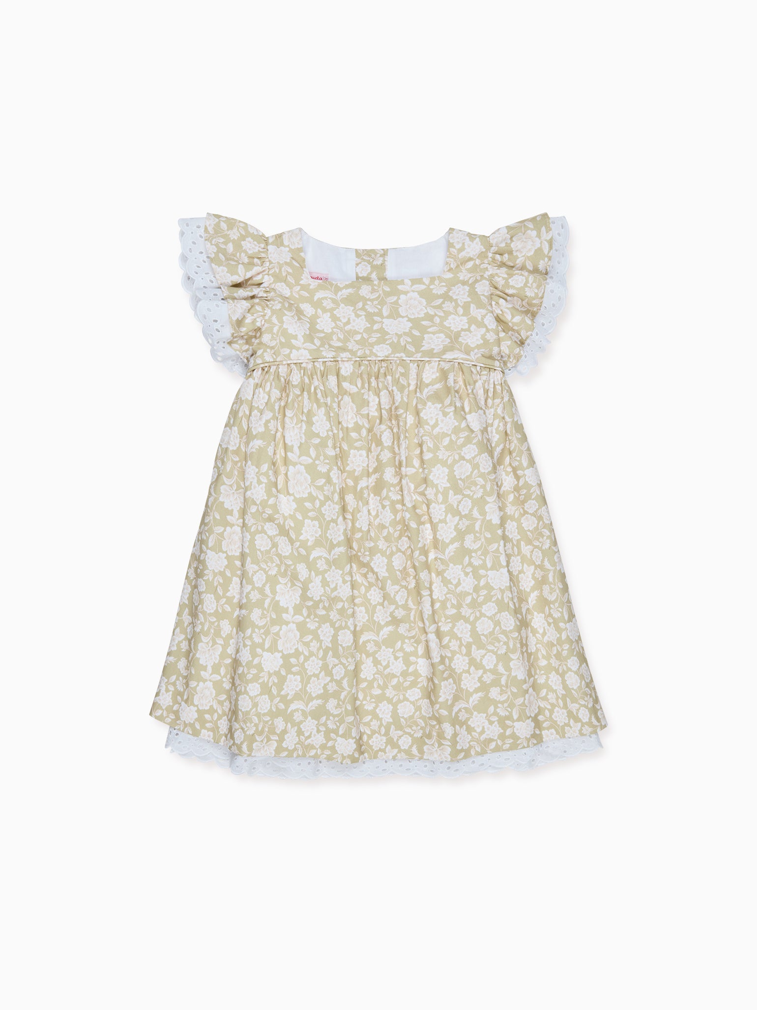 Olive Floral Neva Girl Empire Dress