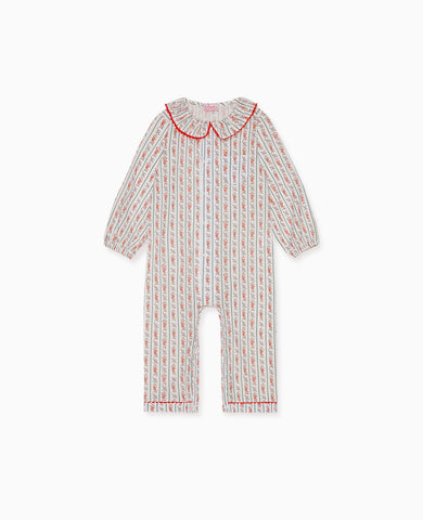 Ivory Floral Stripe Nicole Baby Girl Pyjamas