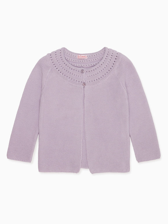 Lilac Nineta Girl Cotton Cardigan