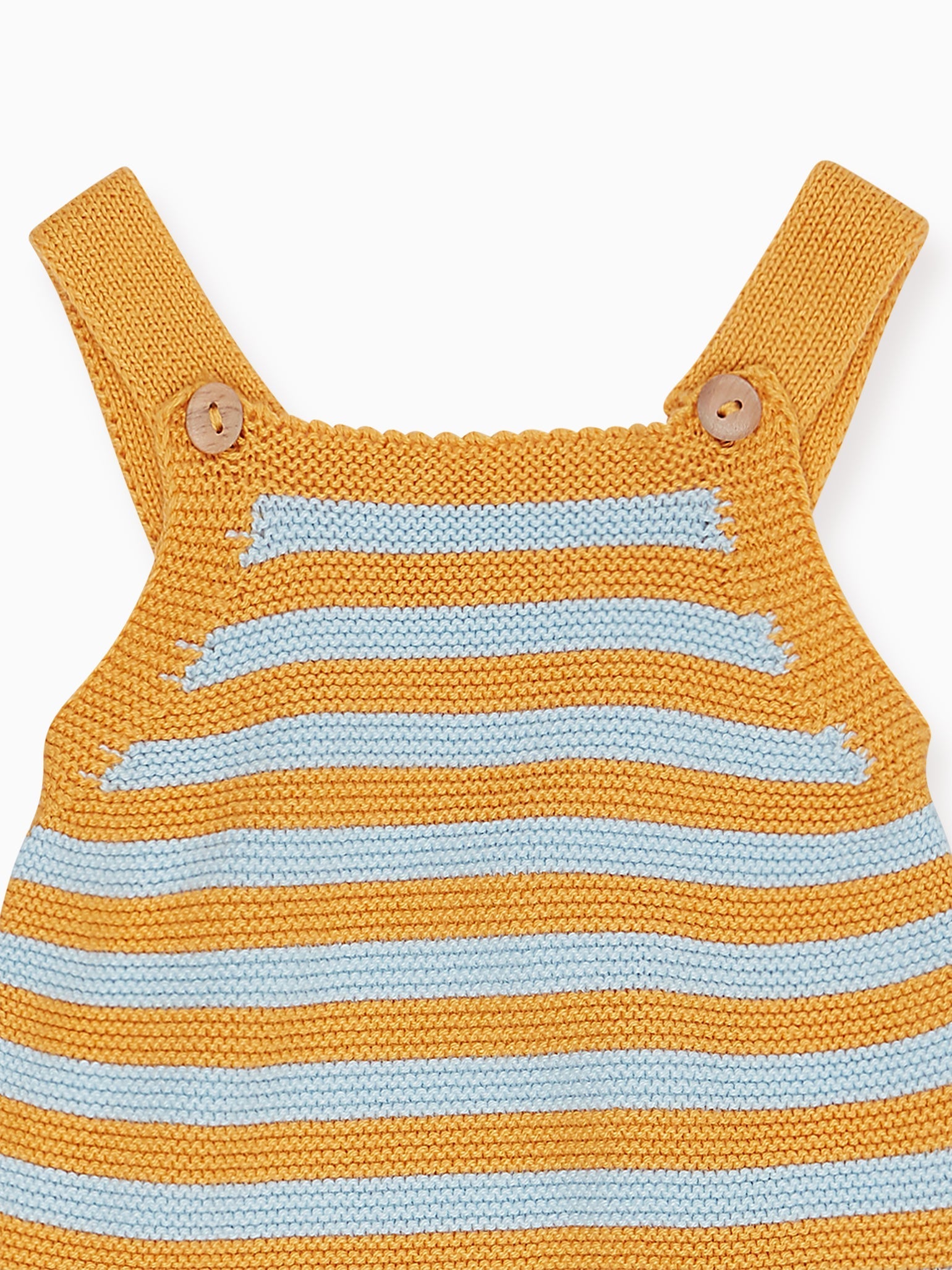 Honey Stripe Ninette Cotton Baby Knitted Dungarees
