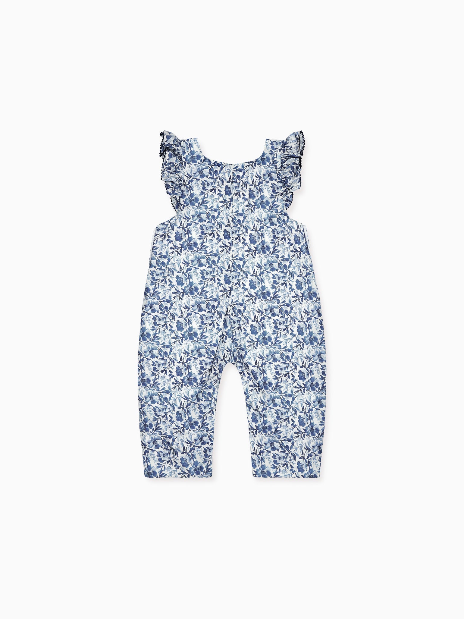 Blue Floral Nova Baby Dungarees