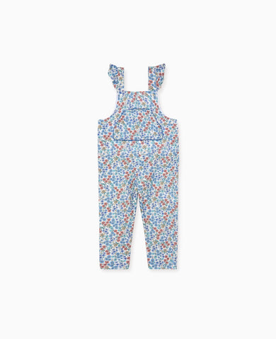 Blue Floral Nova Baby Girl Dungarees