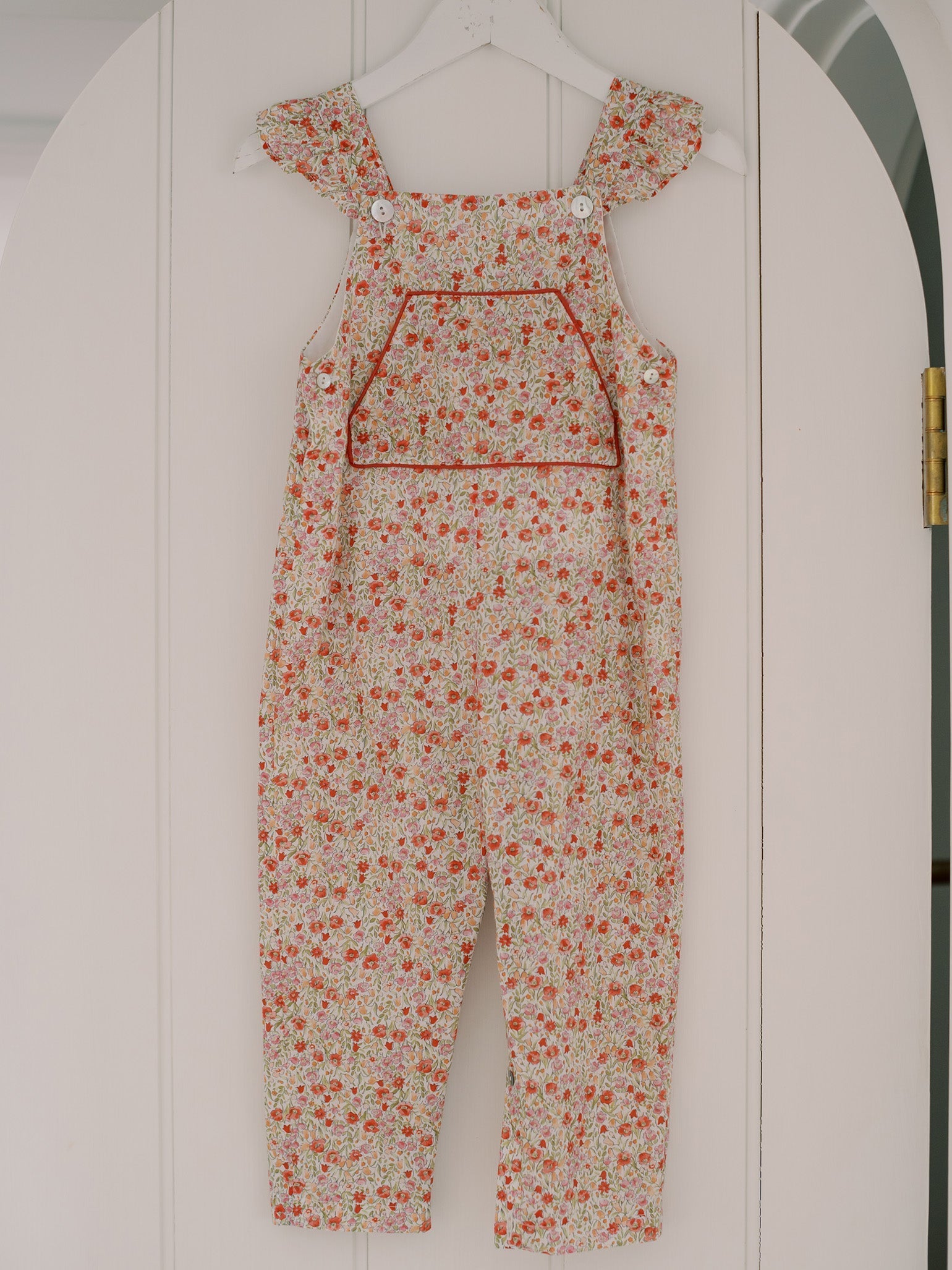 Red Floral Nova Baby Girl Dungarees