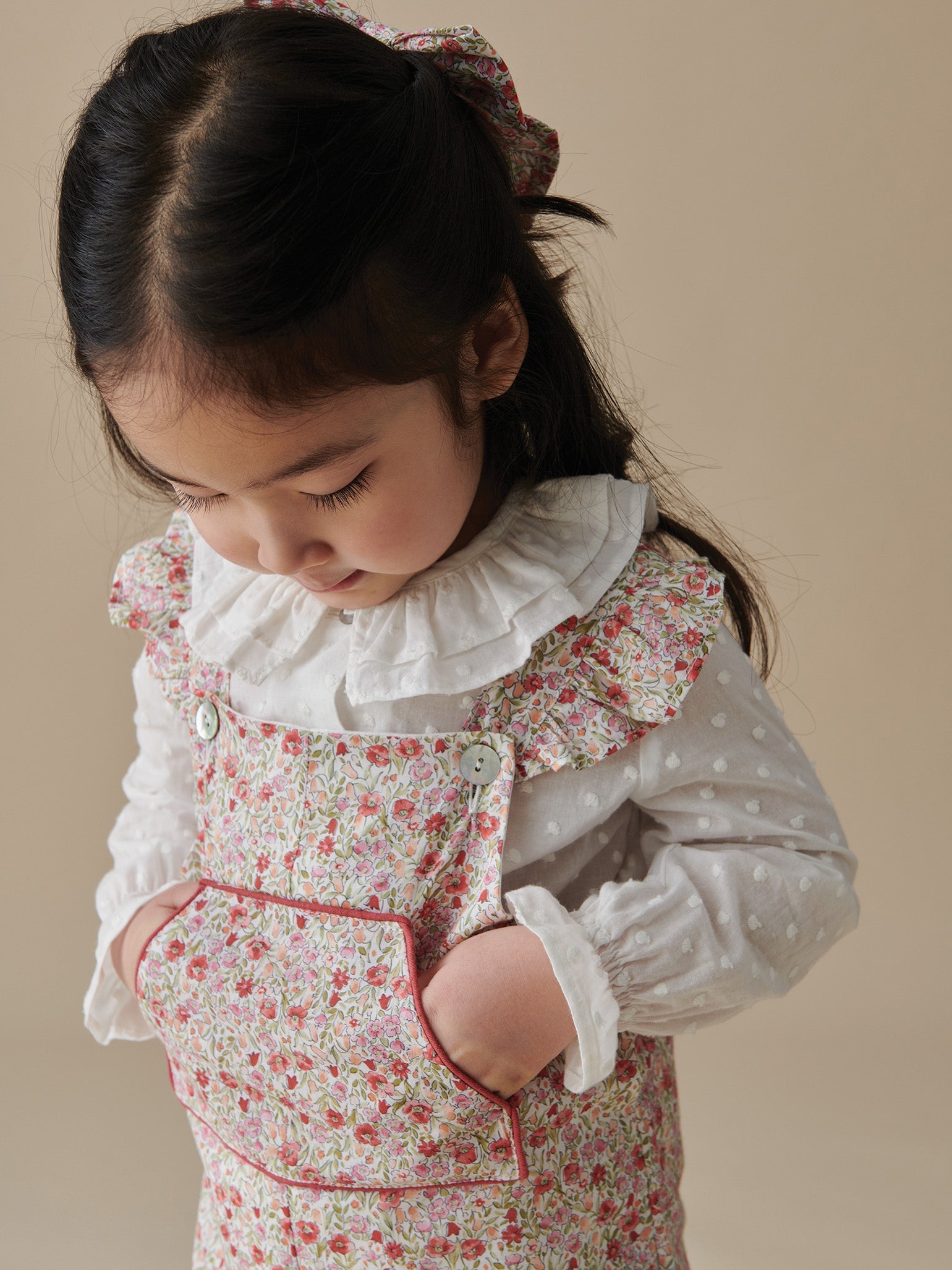 Red Floral Nova Baby Girl Dungarees