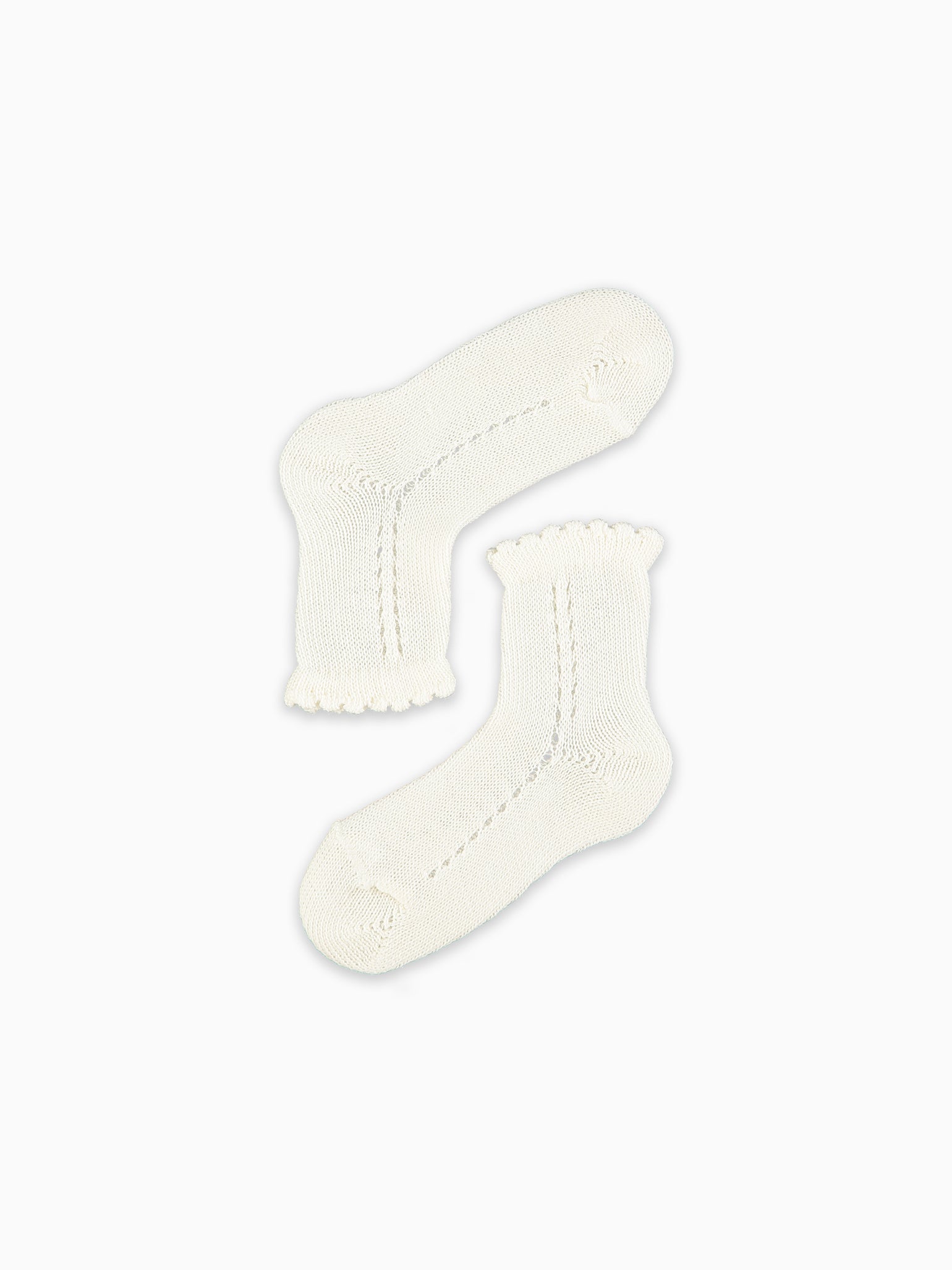 Off White Openwork Short Girl Socks