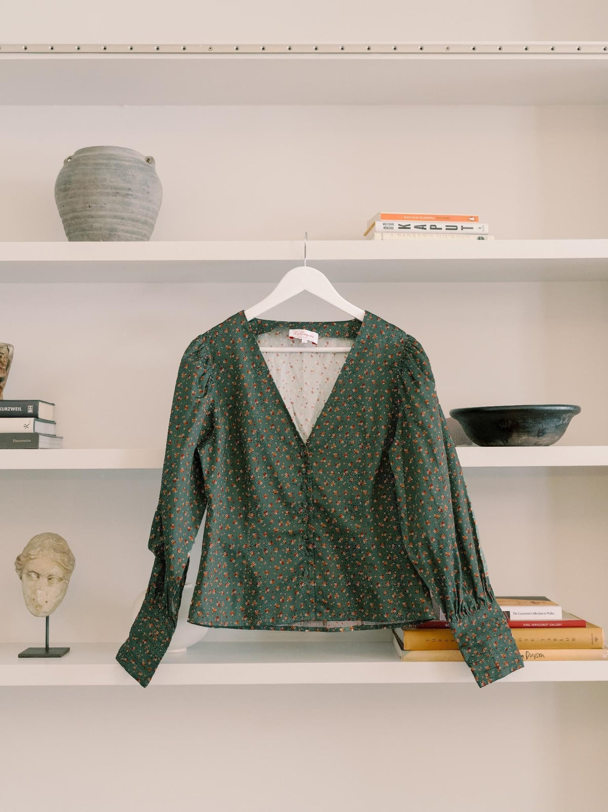 Green Floral Oceanne Women Long Sleeve Shirt