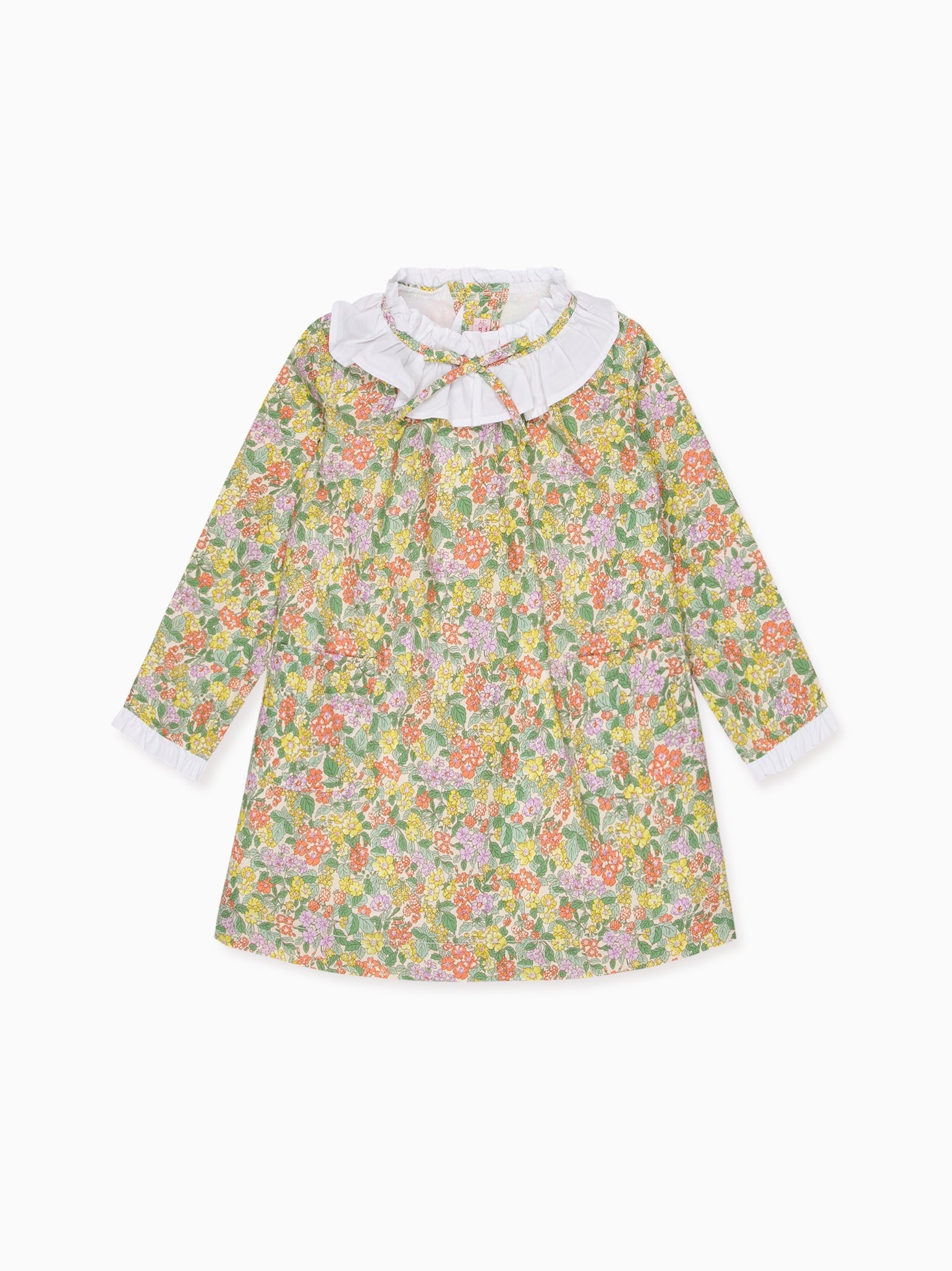 Yellow Floral Odisea Girl Made With Liberty Fabric A-Line Dress