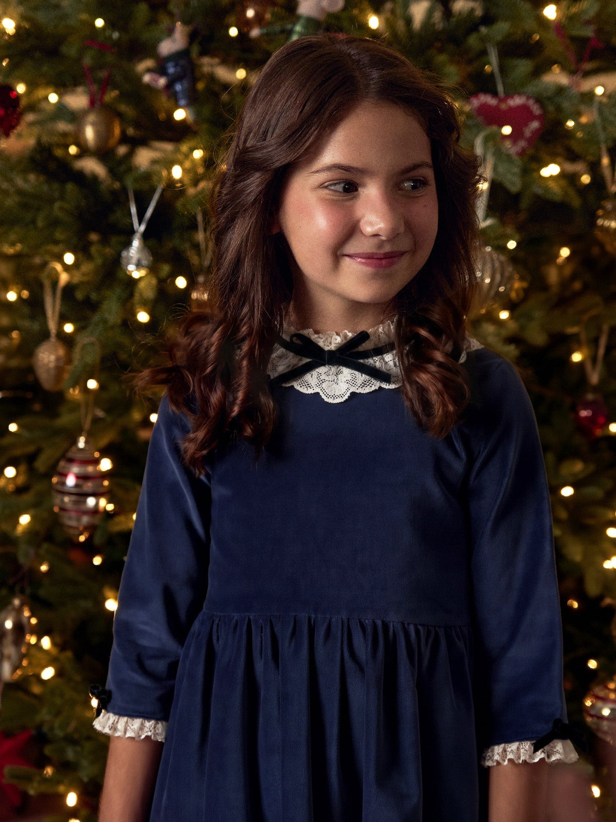 Blue Odisea Velvet Girl A-Line Dress