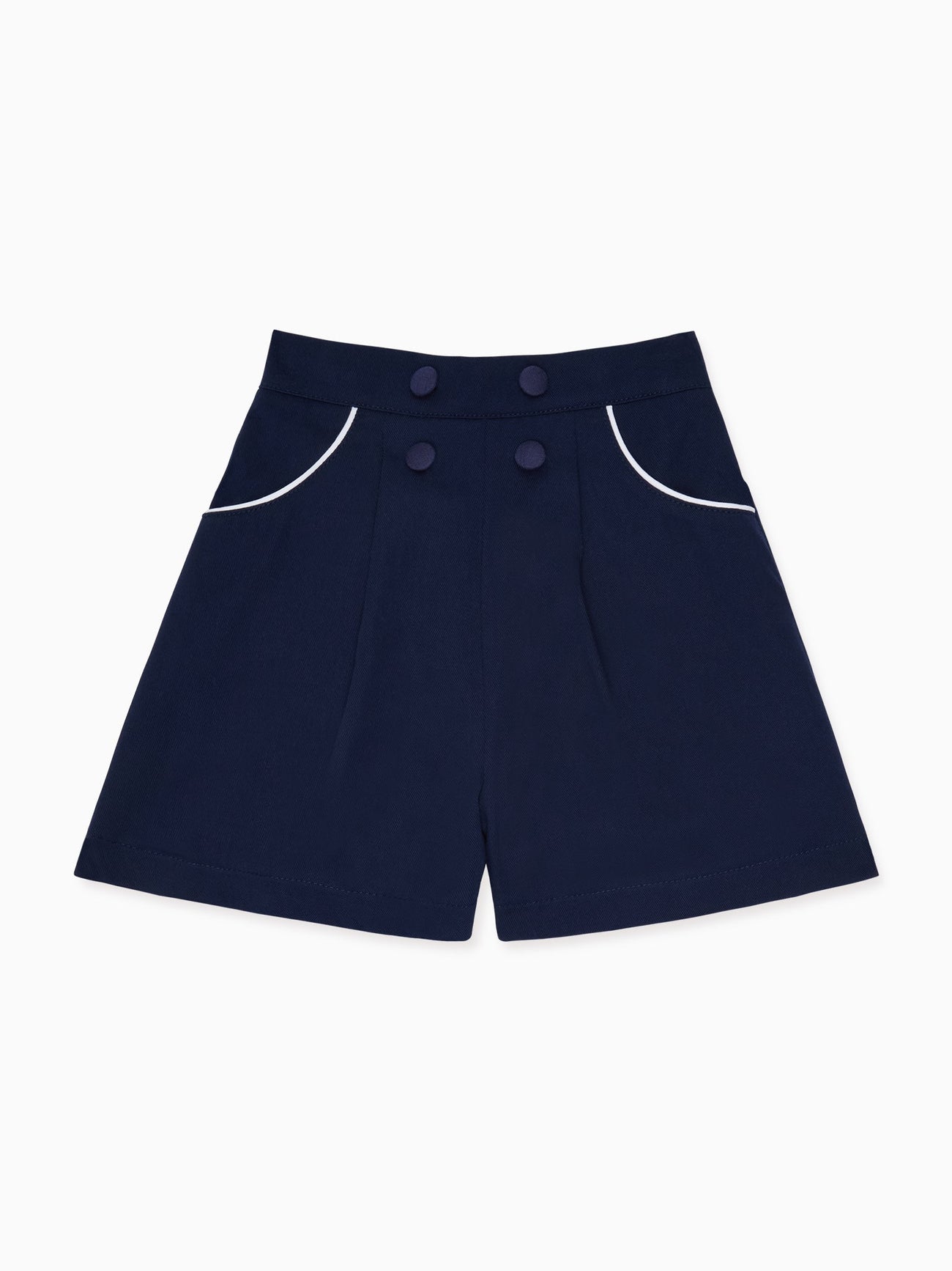 Navy Ofelia Cotton Girl Shorts