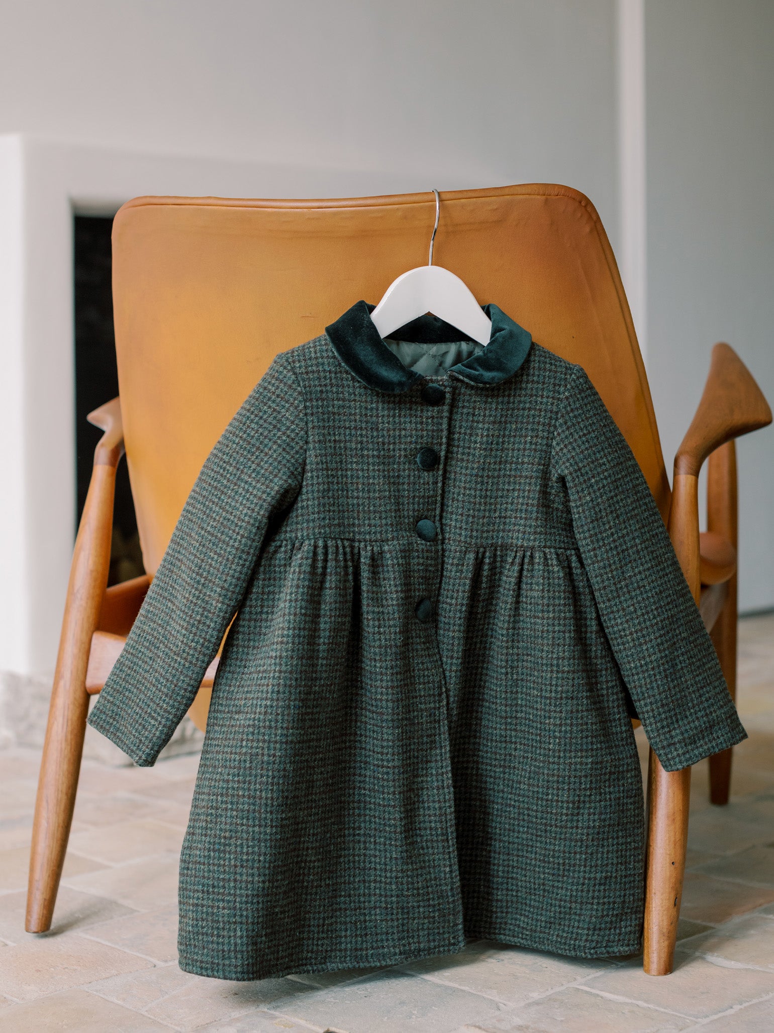 Olive Check Alicia Girl Coat