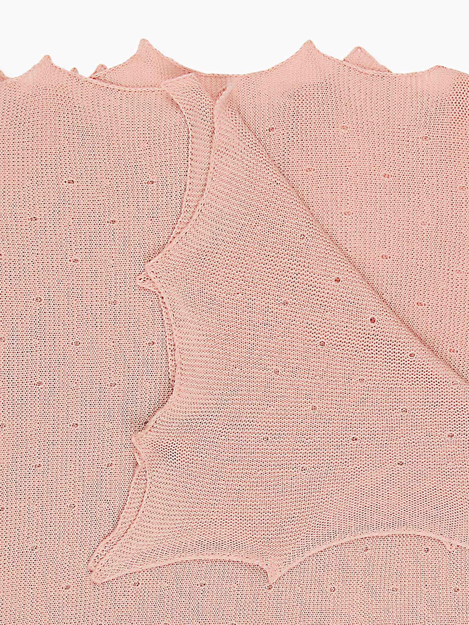 Dusty Pink Openwork Cotton Baby Blanket