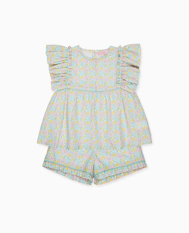 Aqua Floral Oria Girl Set