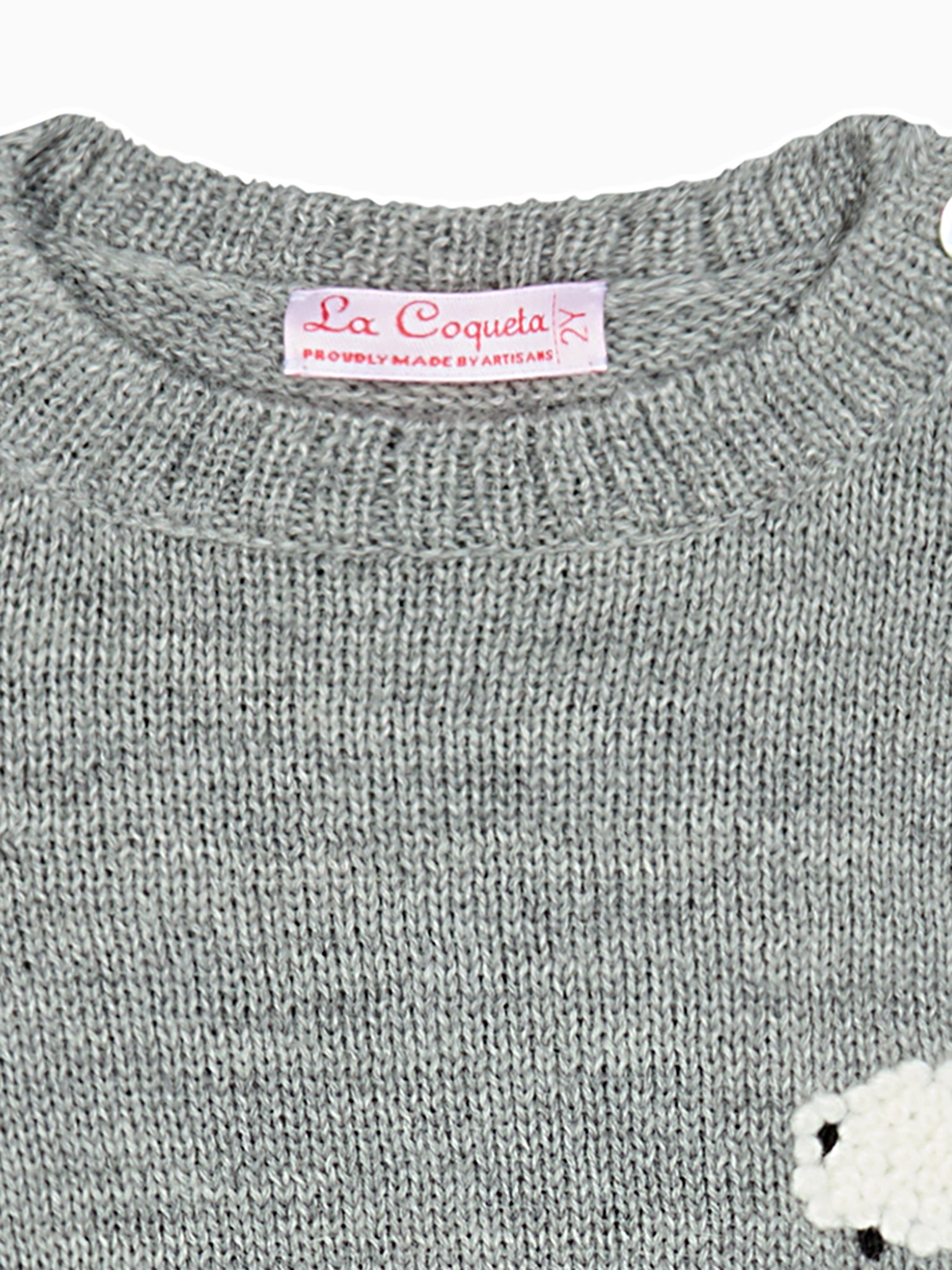 Light Grey Oveja Alpaca Baby Jumper