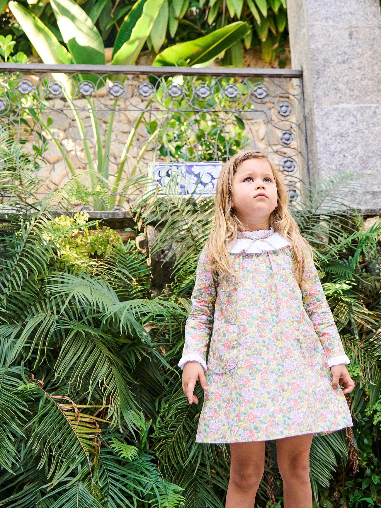 Yellow Floral Odisea Girl Made With Liberty Fabric A-Line Dress