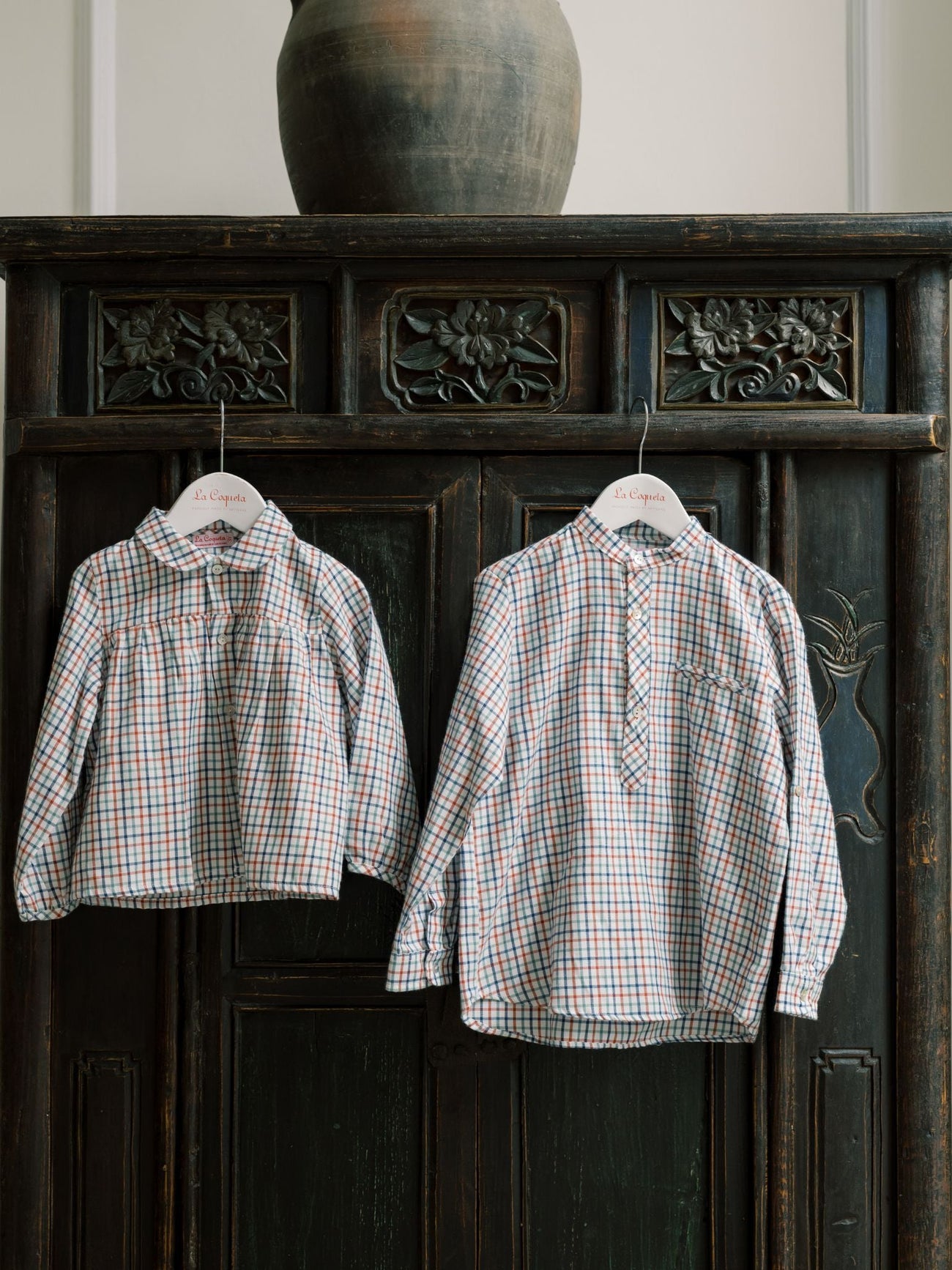 Ivory Check Dante Long Sleeve Baby Shirt