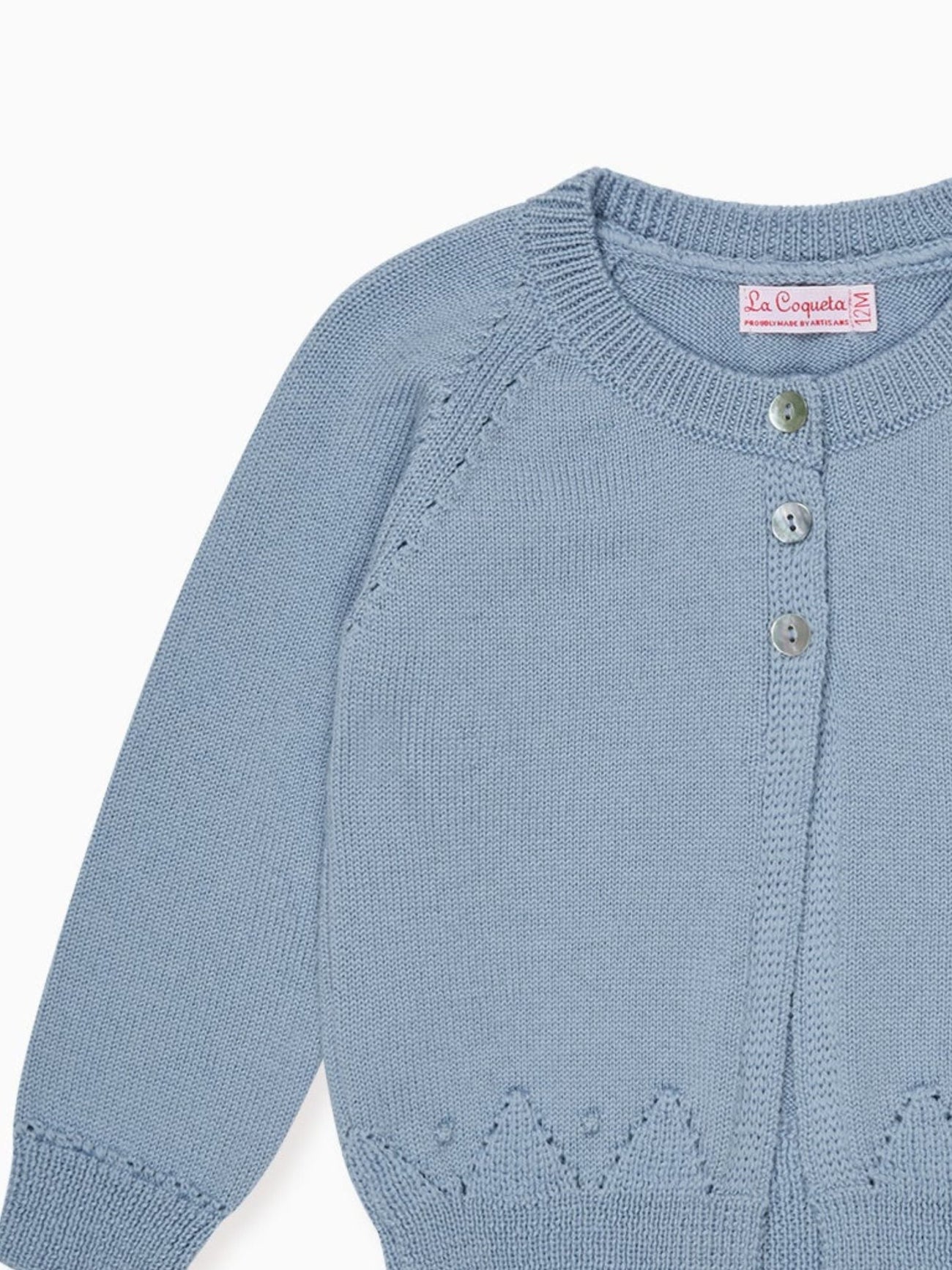 Dusty Blue Alvira Merino Baby Cardigan