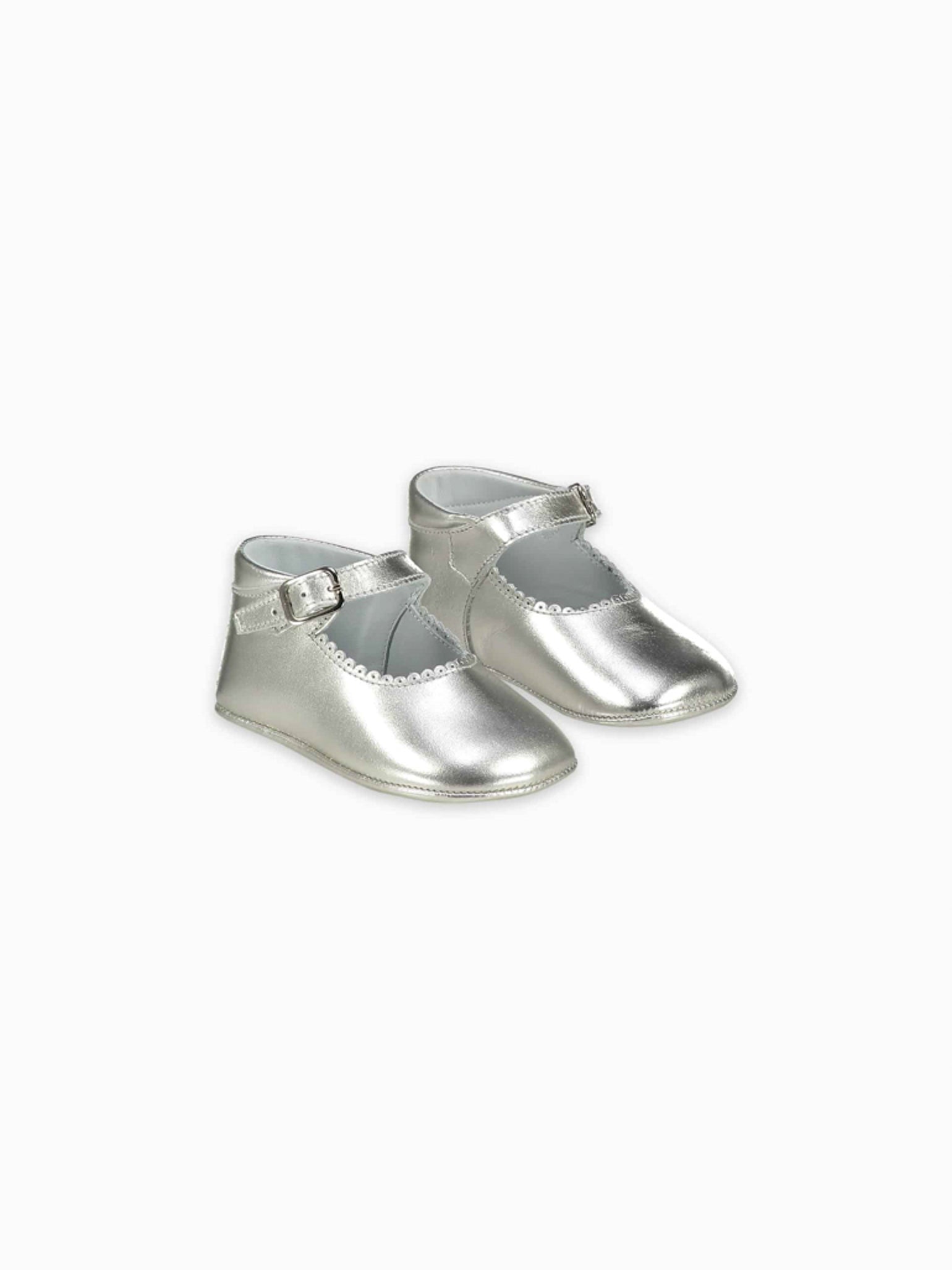 Silver Leather Baby Mary Jane Shoes