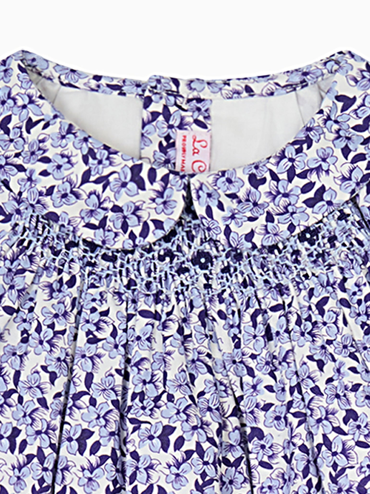 Blue Floral Palma Baby Girl Hand-Smocked Set