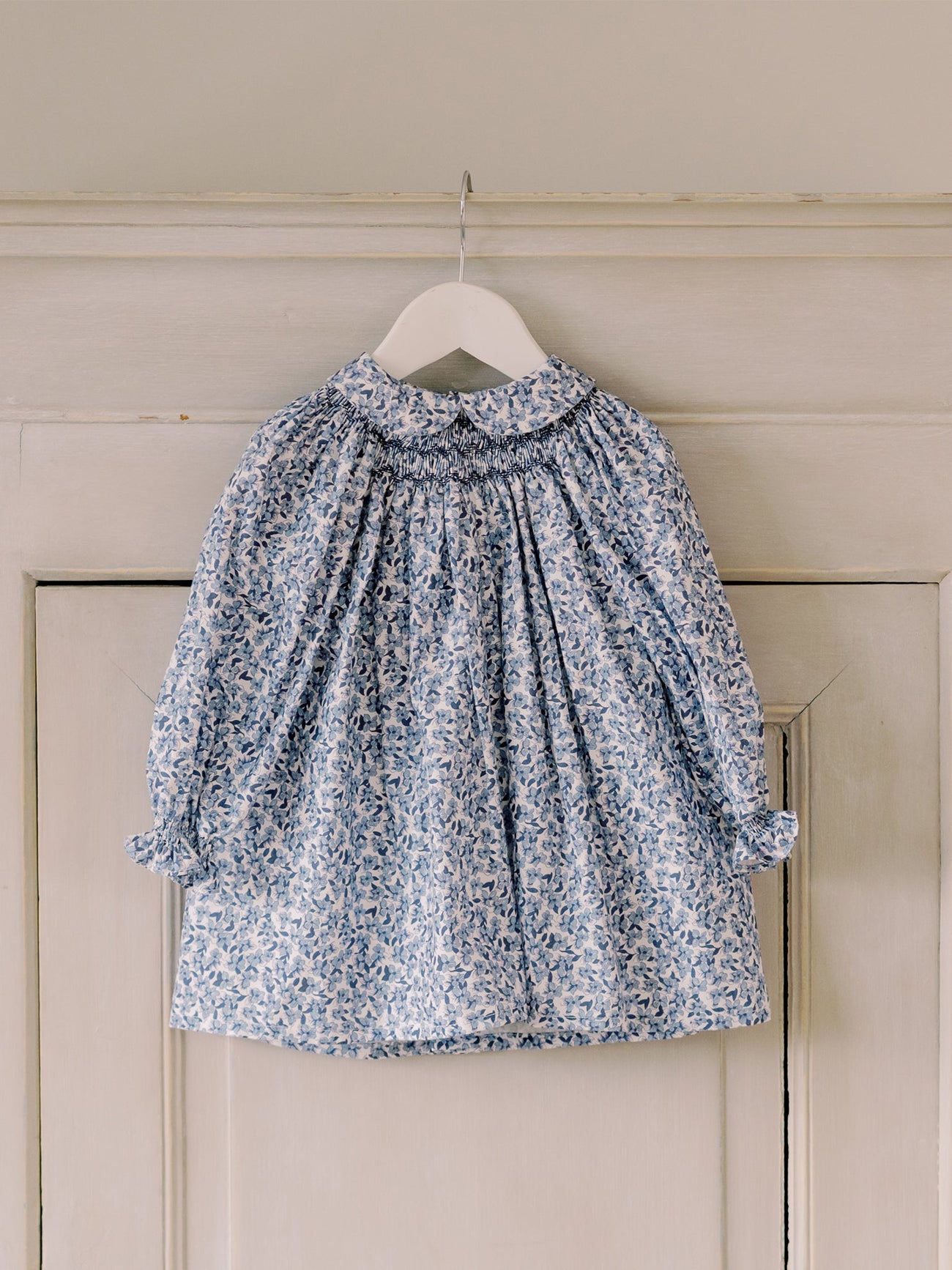 Blue Floral Palma Baby Girl Hand-Smocked Set