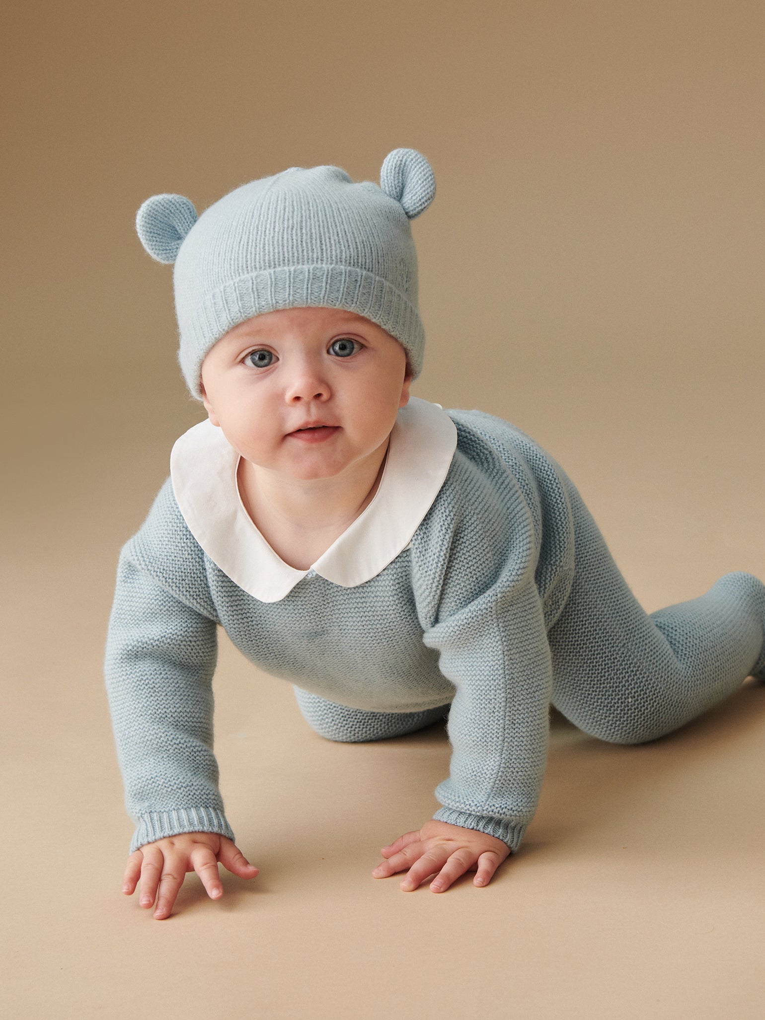 Blue Gloria Cashmere Baby Hat