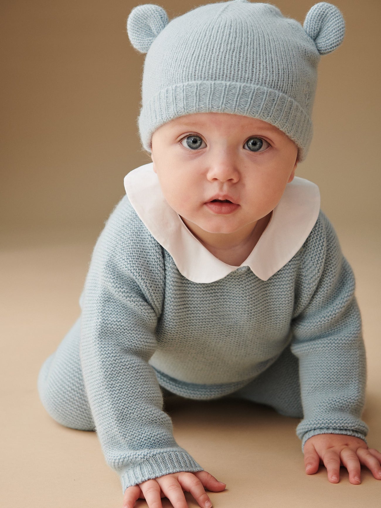 Blue Gloria Cashmere Baby Hat