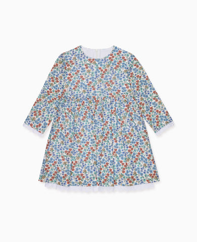 Blue Floral Paulina Girl Dress