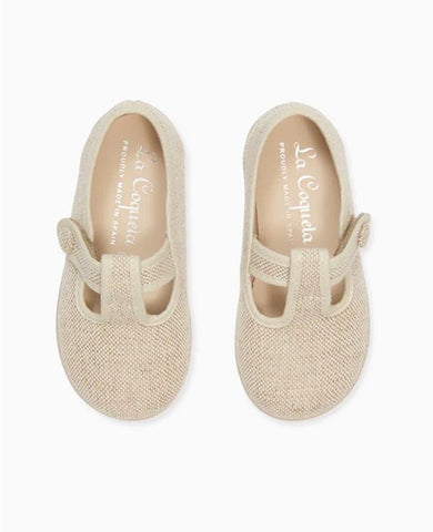 Sand Pedro Canvas Baby T-Bar Espadrille