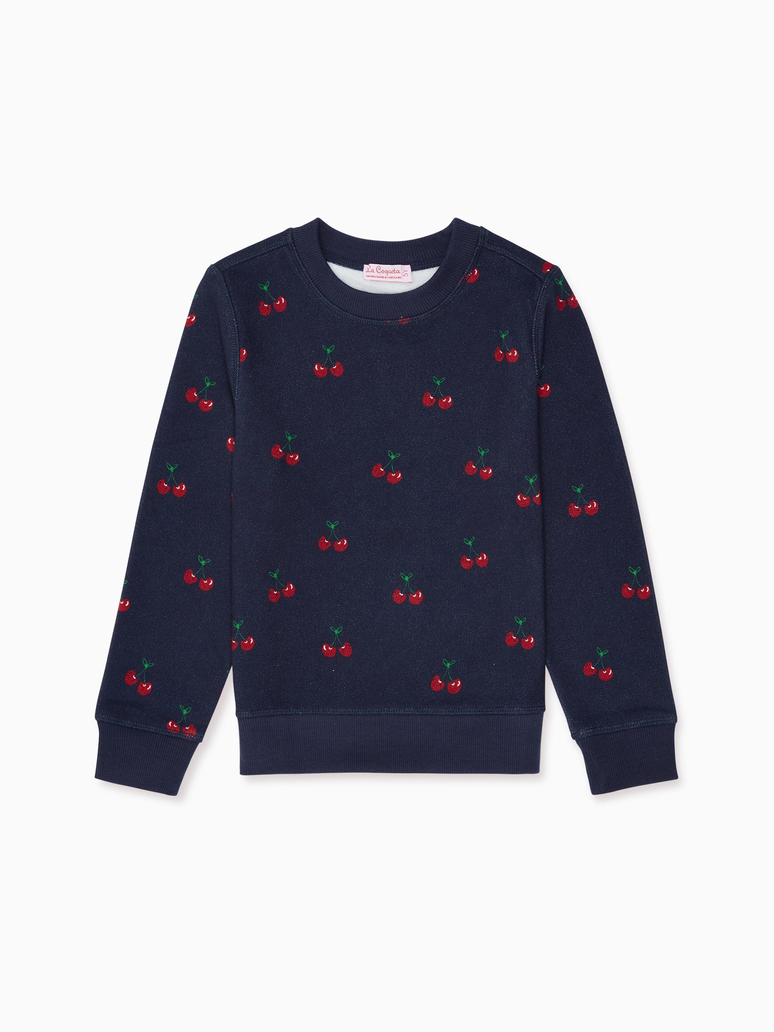 Navy Cherry Pernille Girl Sweatshirt – La Coqueta Kids