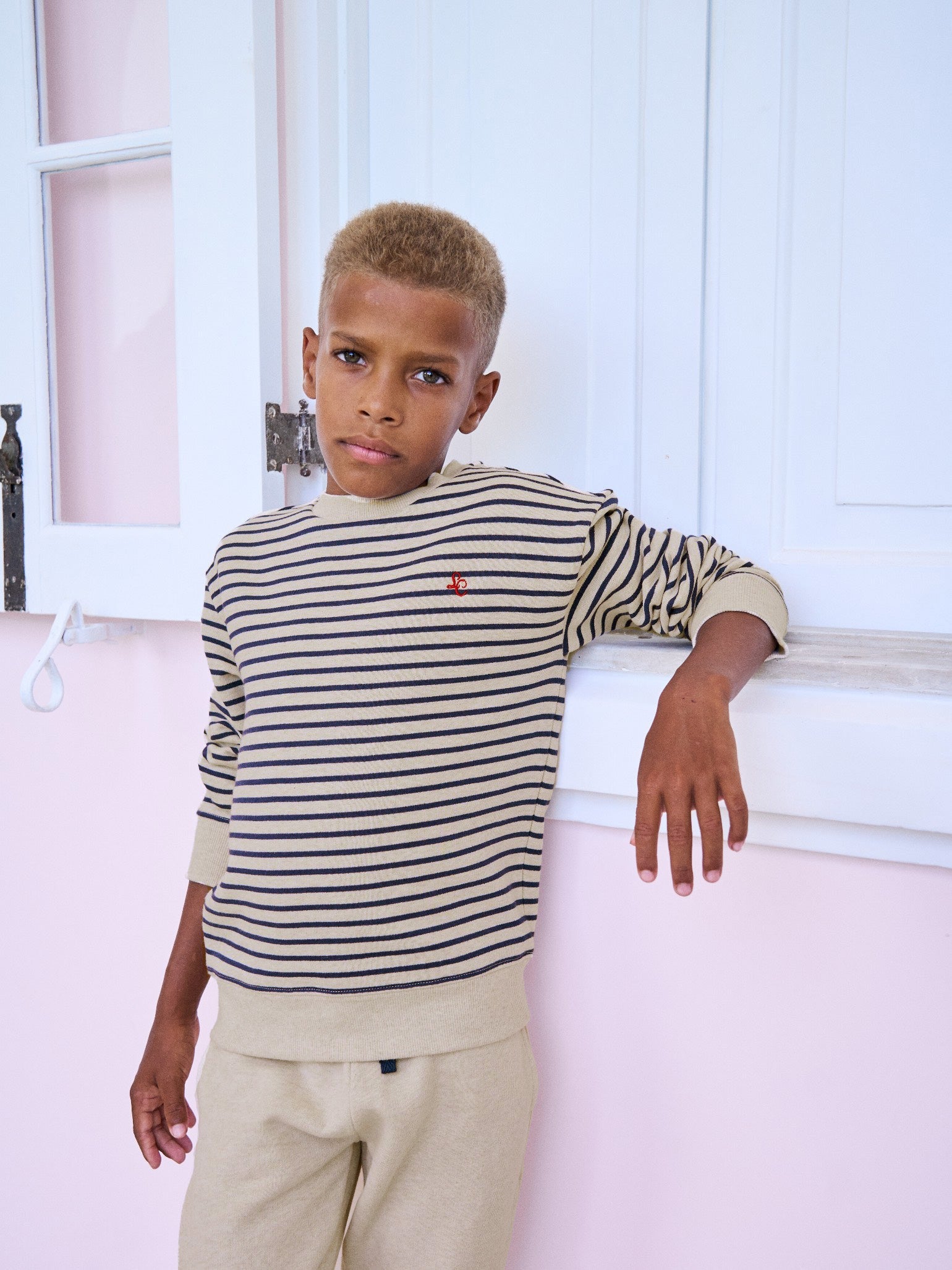 Navy Stripe Pernille Kids Sweatshirt