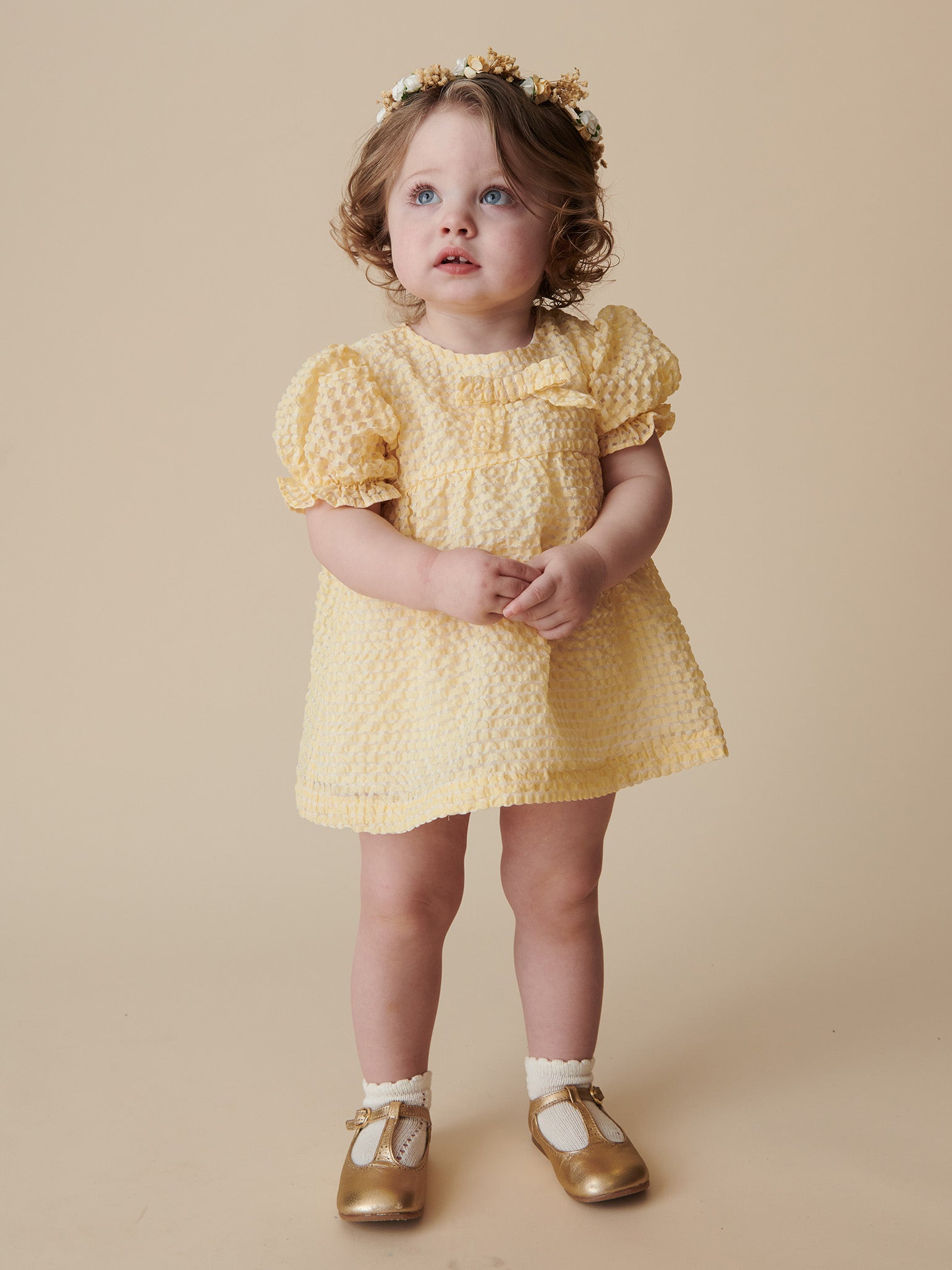 Pale Yellow Petalo Ceremony Baby Girl Set