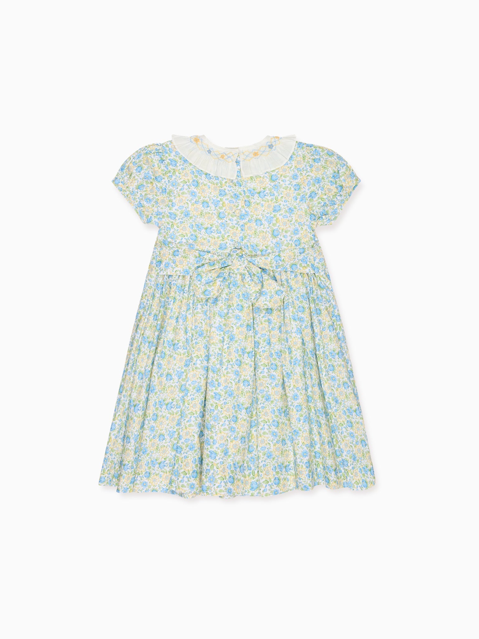Green Floral Petra Girl Hand-Smocked Dress