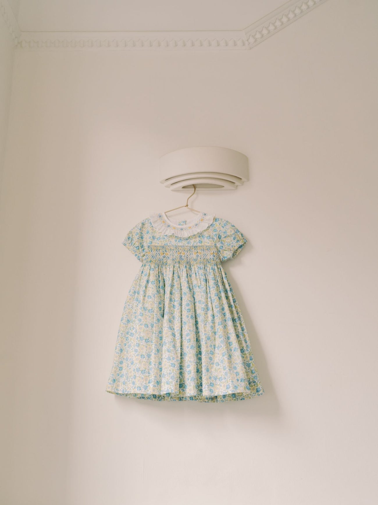 Green Floral Petra Girl Hand-Smocked Dress