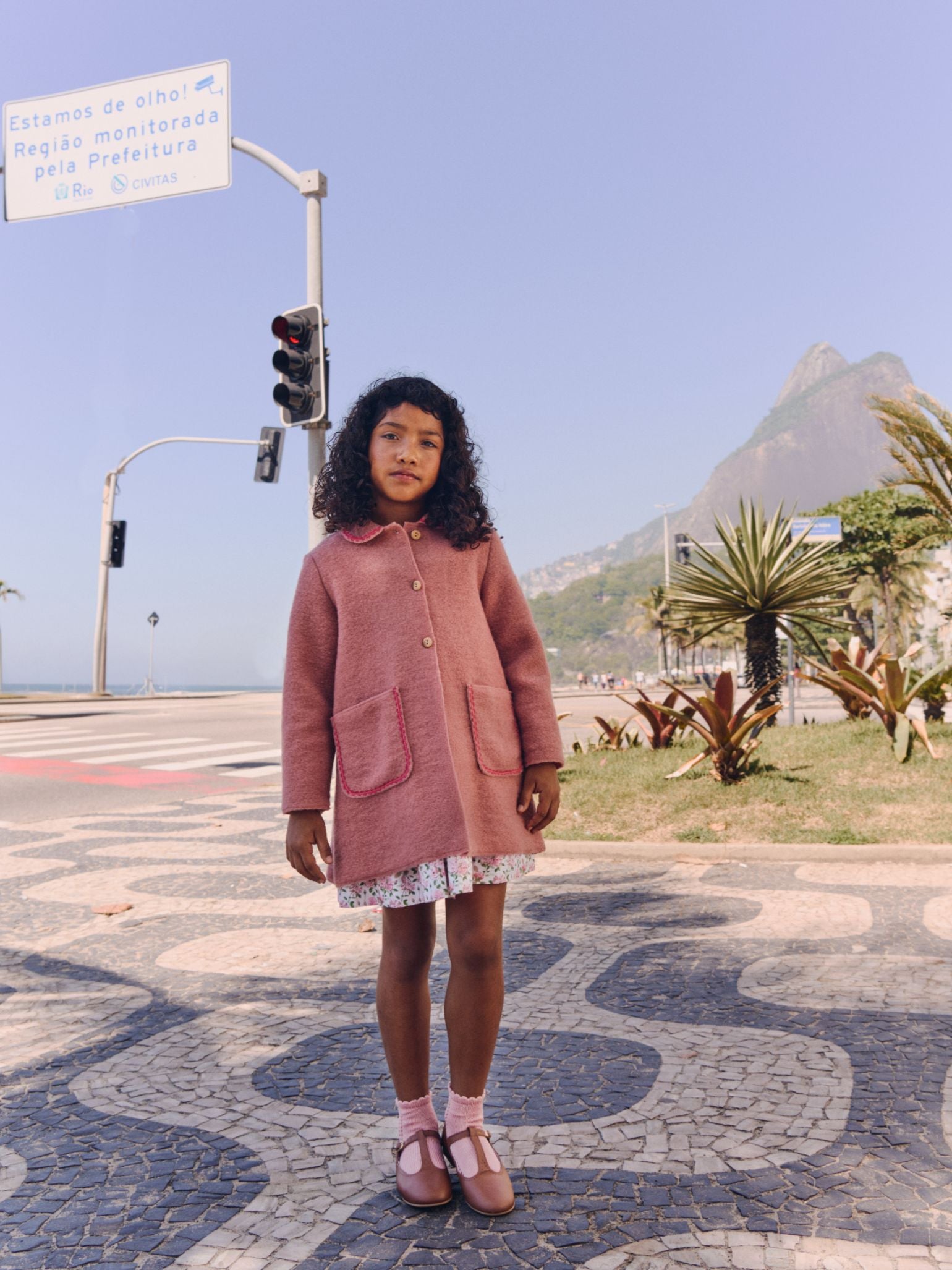 Pink Henrietta Girl Coat