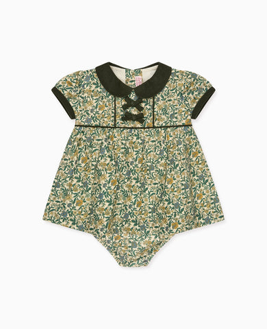 Bottle Green Floral Portia Baby Girl Set