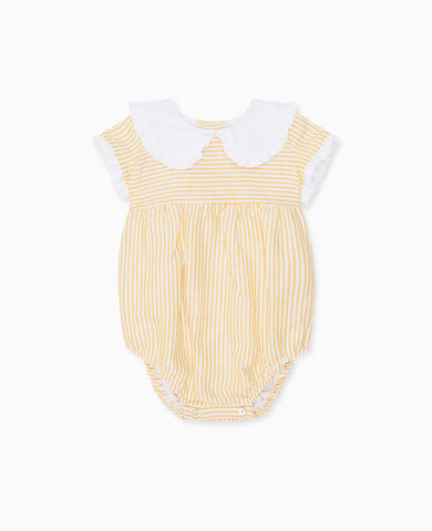 Yellow Stripe Provenza Baby Girl Romper