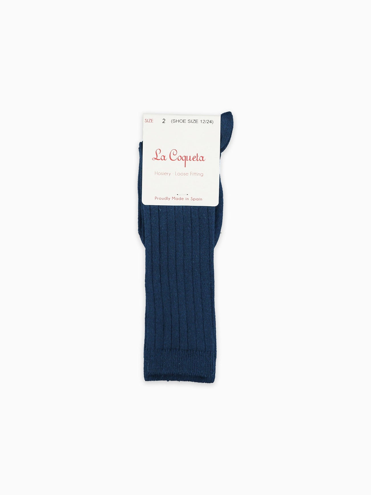 Indigo Ribbed Knee High Kids Socks