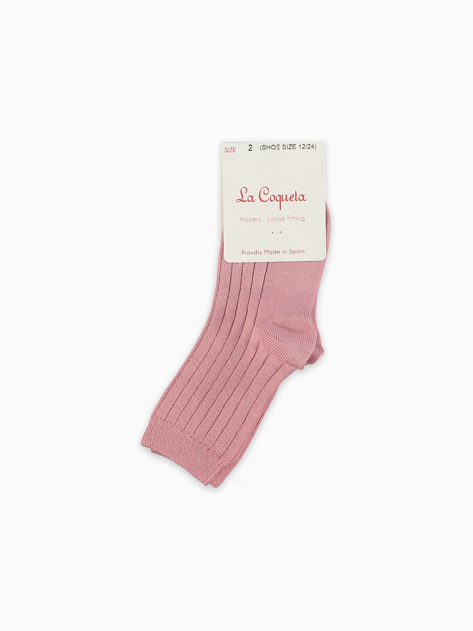 Dusty Pink Ribbed Short Girl Socks