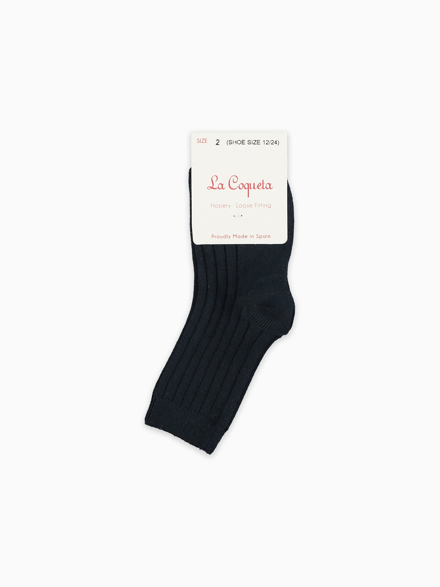 Navy Blue Ribbed Short Kids Socks